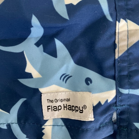 NWT Swim shorts Trunks little boys sz 6 blue shark drawstring flaphappy SPF 50 - Picture 4 of 10